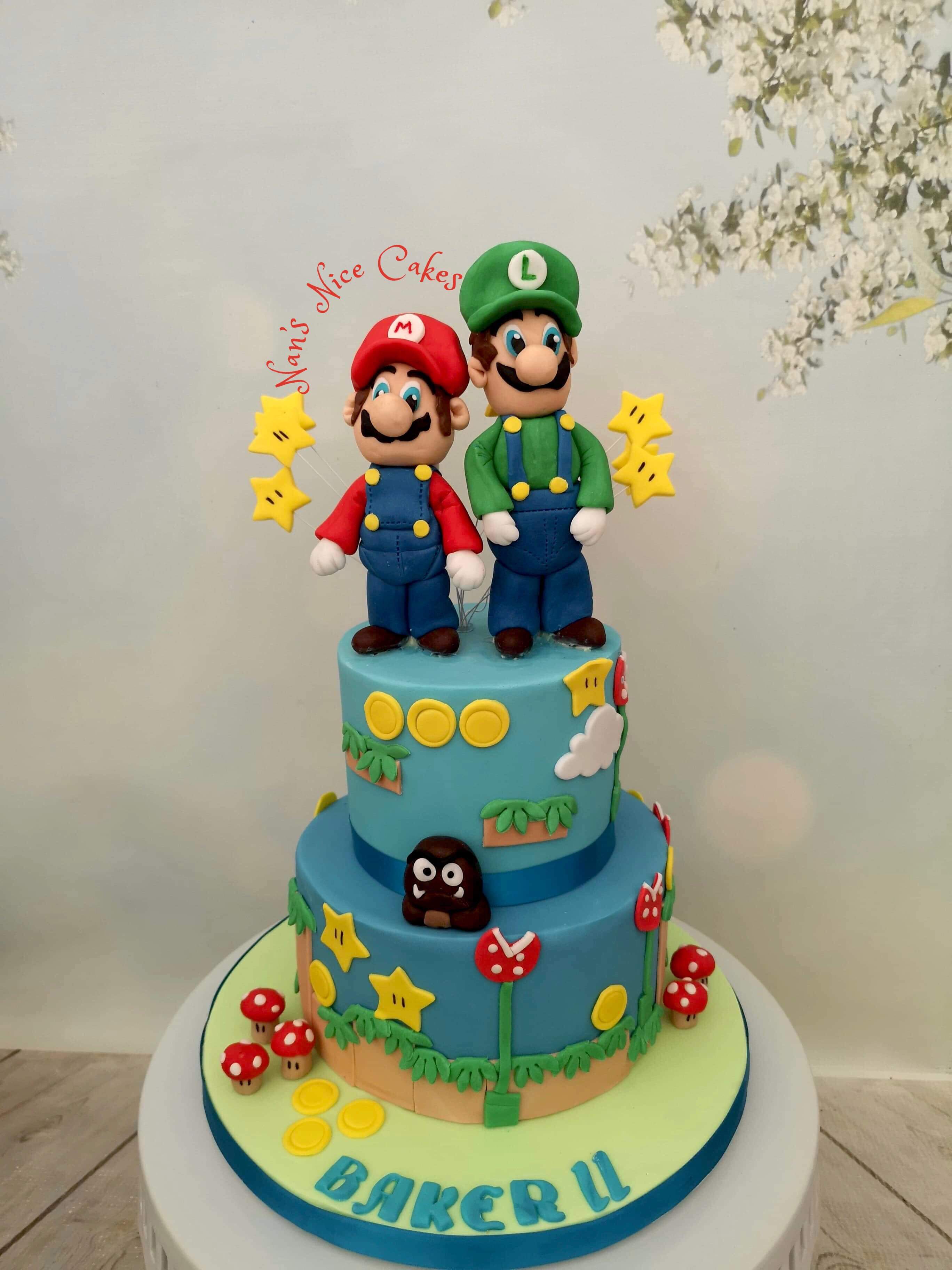 Mario and luigi birthday cake