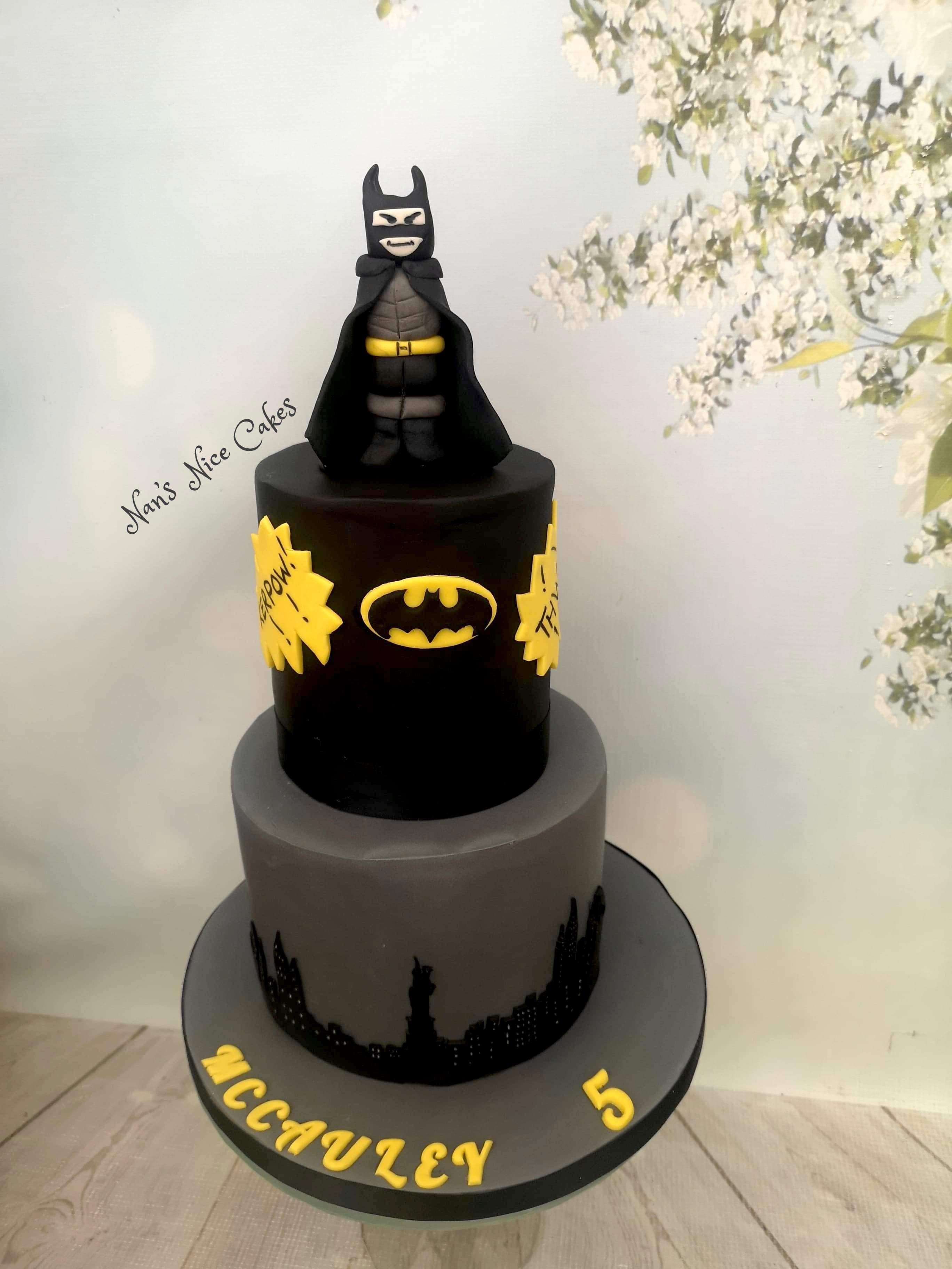 batman style birthday cake