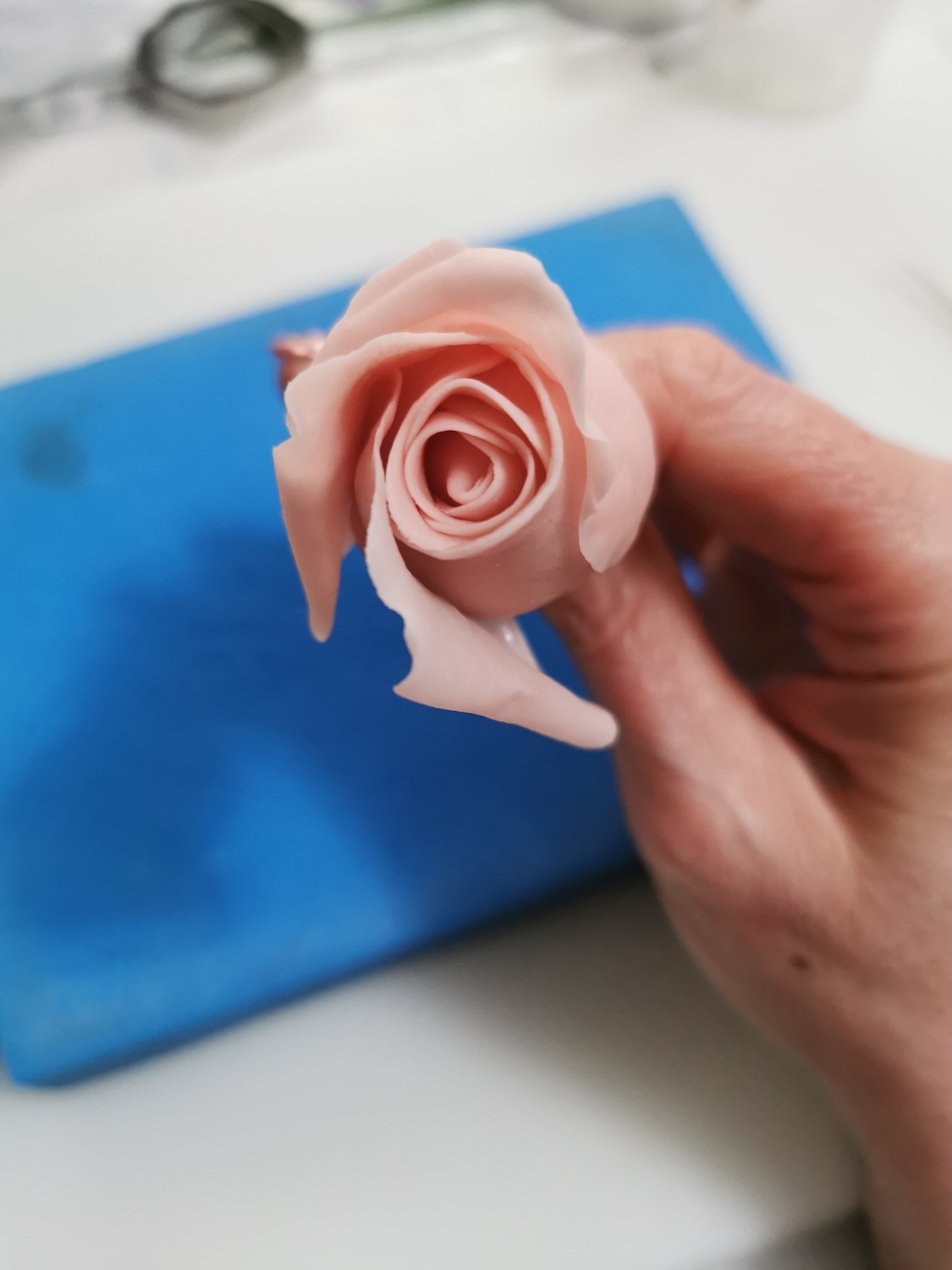 pink handmade fondant rose