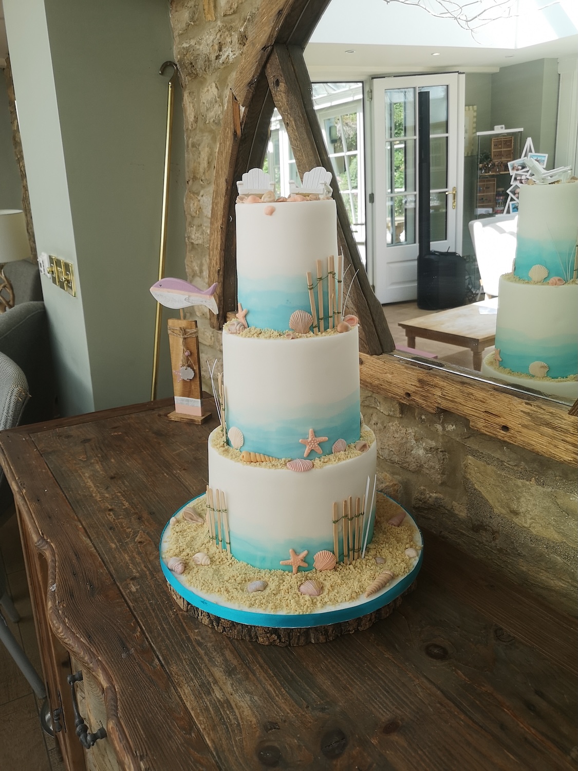 seaside theme adult wedding cake